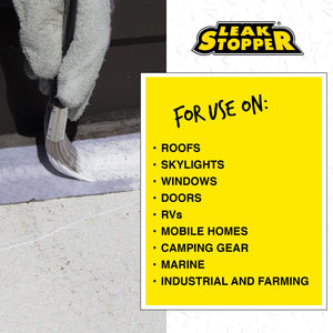 LEAK STOPPER Rubber Flexx Waterproofing & Seam Tape, White, 1 Pack