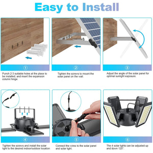 Solar Shed Light Outdoor Indoor Solar Powered Motion Sensor Shed Light,144Led..