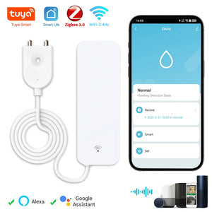 Tuya Wifi Zigbee Water Leak Sensor, Water Leak Detector, Smartlife APP Notification Alerts,Water Flood Leak Alarm Home Security