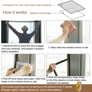 Window Insulation Kit for Winter Heavy Duty Window Insulation Film for Heat A...