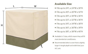 Air Conditioner Cover for outside Units-Durable AC Cover Water Resistant Fabric Windproof Design -Square Fits up to 24*24*30 Inches