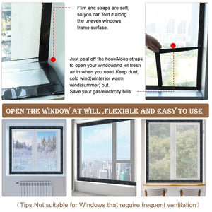 Window Insulation Kit for Winter Heavy Duty Window Insulation Film for Heat A...