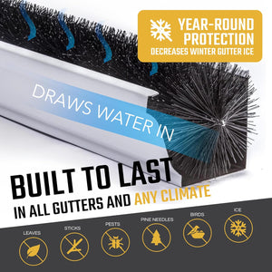 Gutter Guard for 5 Inch Gutters – 105 Ft DIY Leaf Filter Insert, 4.25" Diameter Gutter Protection Brush, Blocks Leaves & Debris, Alternative to Gutter Covers & Screens