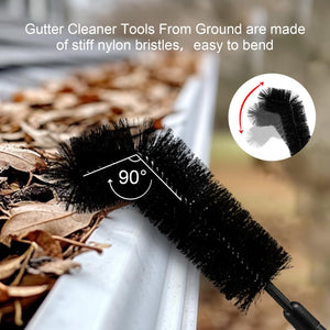 Gutter Cleaning Brush Adjutable Roofing Guard Cleaning Tool with Extension Pole