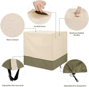 Air Conditioner Cover for outside Units-Durable AC Cover Water Resistant Fabric Windproof Design -Square Fits up to 24*24*30 Inches