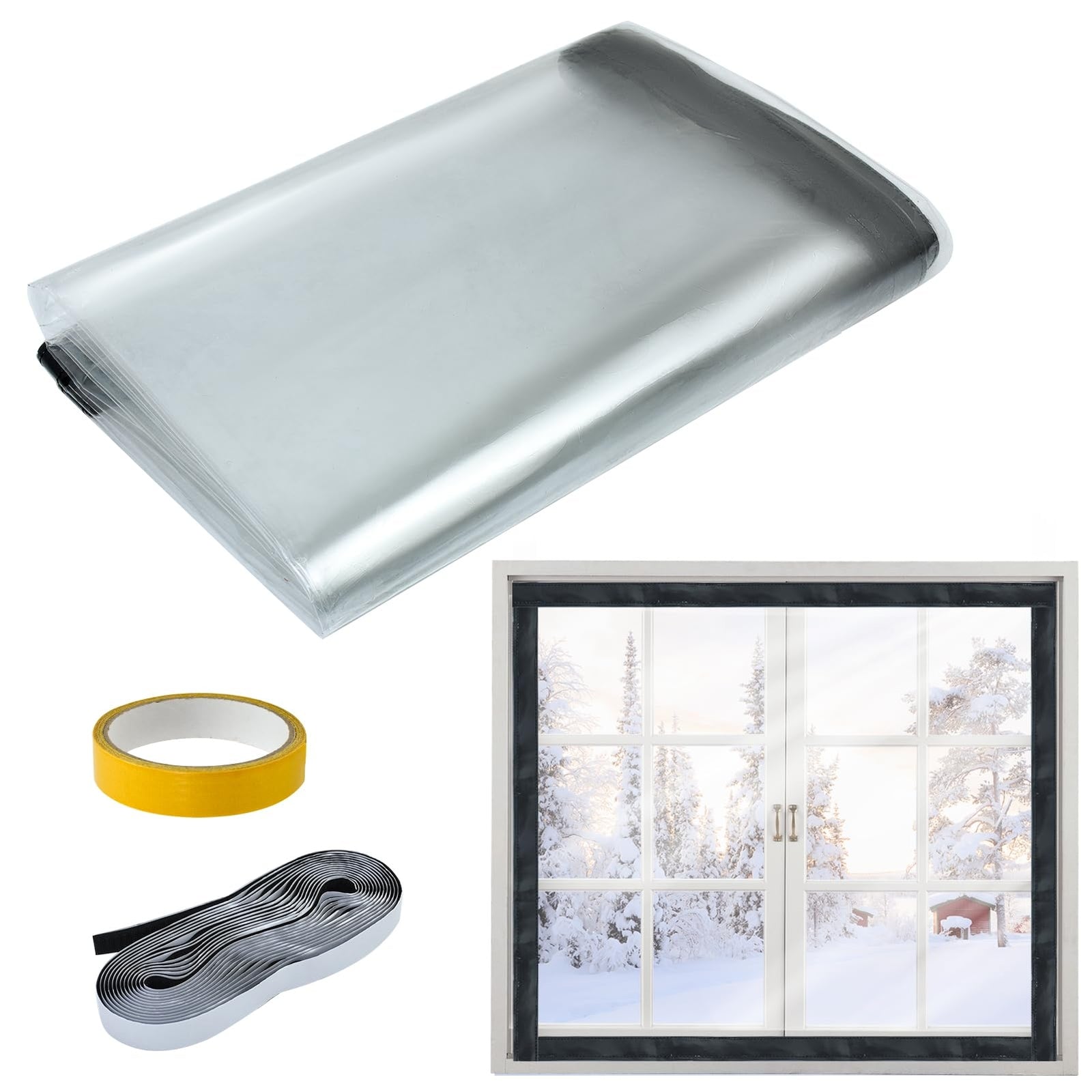 Window Insulation Kit for Winter Heavy Duty Window Insulation Film for Heat A...