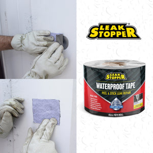 LEAK STOPPER Rubber Flexx Waterproofing & Seam Tape, White, 1 Pack