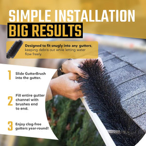 Gutter Guard for 5 Inch Gutters – 105 Ft DIY Leaf Filter Insert, 4.25" Diameter Gutter Protection Brush, Blocks Leaves & Debris, Alternative to Gutter Covers & Screens